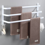 porte serviettes mural blanc moderne aluminium laqué clips trois étages salle bain