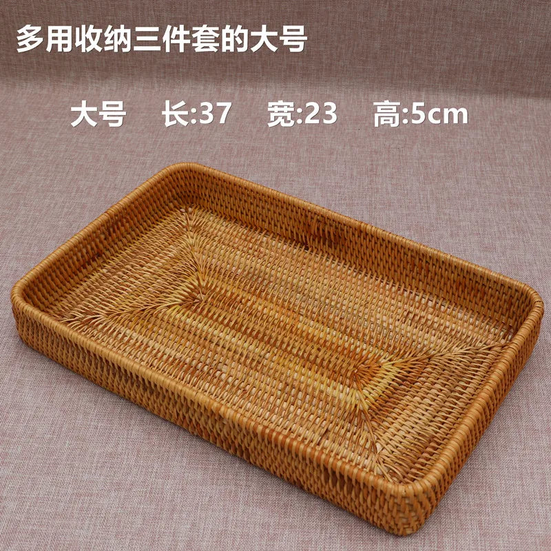 paniers rotin tressé marron clair traditionnels rangement présentation maison cuisine