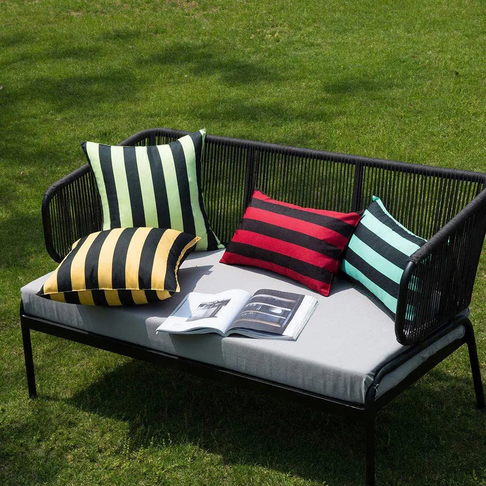 housse coussin extérieur imperméable rayures moderne canapé jardin fauteuil décoration polyester couleur unie