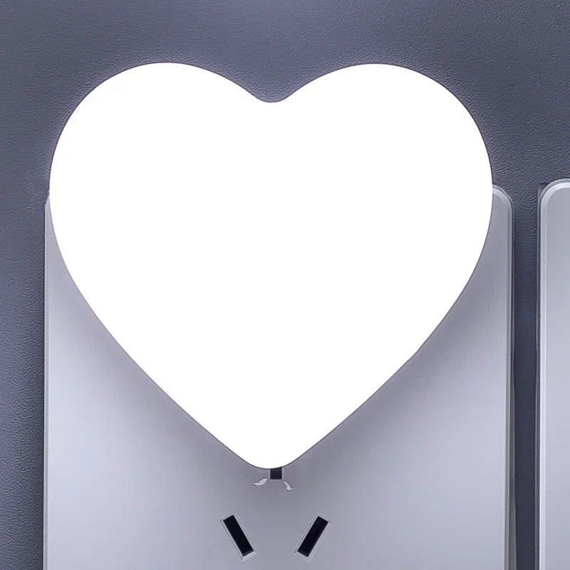 veilleuse nuit led blanc jaune rose coeurs moderne minimaliste adhésif économique flux lumineux