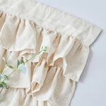 rideau lin rustique opacité beige clair plissé cuisine fenêtre simple