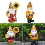 figurine gnome jardin blanc rouge vert orange abeille nid fleur tournesol intérieur extérieur
