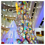 film décoratif adhésif transparent multicolore moderne rayures triangles 40x300 cm