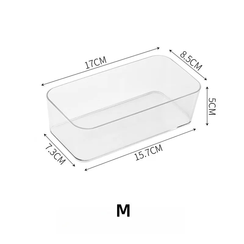 organiseur tiroir transparent moderne compartiments cosmétiques papeterie pinceaux bouteilles autocollants