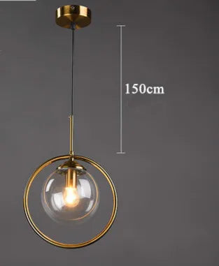 suspension or transparent moderne lampe pendentif verre boule chambre salon étude hall