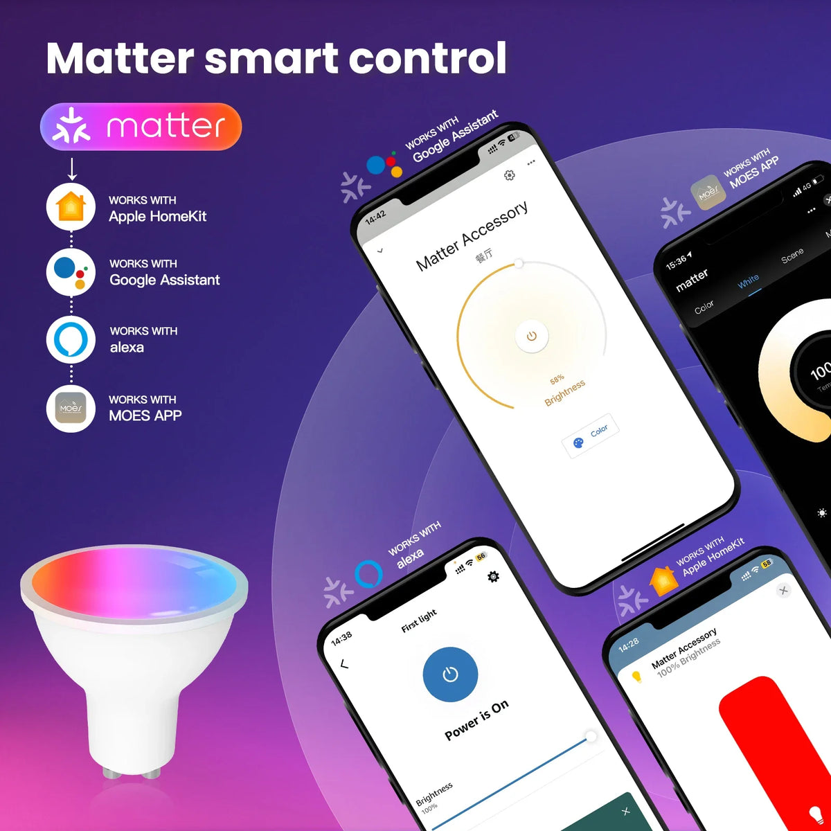 ampoule led intelligente blanc mat moderne wifi alexa google commande vocale