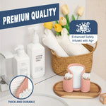 rangement salle bain bouteilles lotion bouchons coton blanc moderne compact utilisation multiple sans electricité
