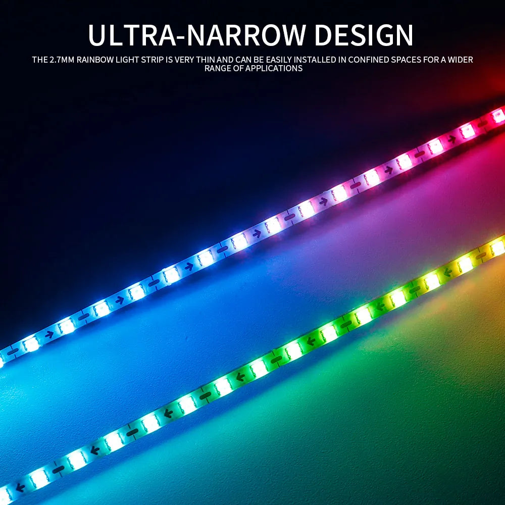 ruban led multicolore moderne 160 diodes adhésif ws2812b 3pin input 2.7mm 12v