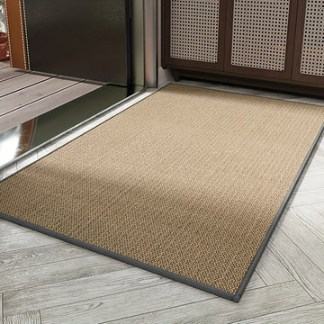 tapis moderne jute beige gris clair résistant antidérapant tissé finement porche entréewashwaterprintsquare