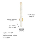 applique murale moderne marbre blanc doré salon chambre coucher led 60cm