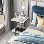 table d'appoint moderne marbre blanc doré noir salon chambre minimaliste