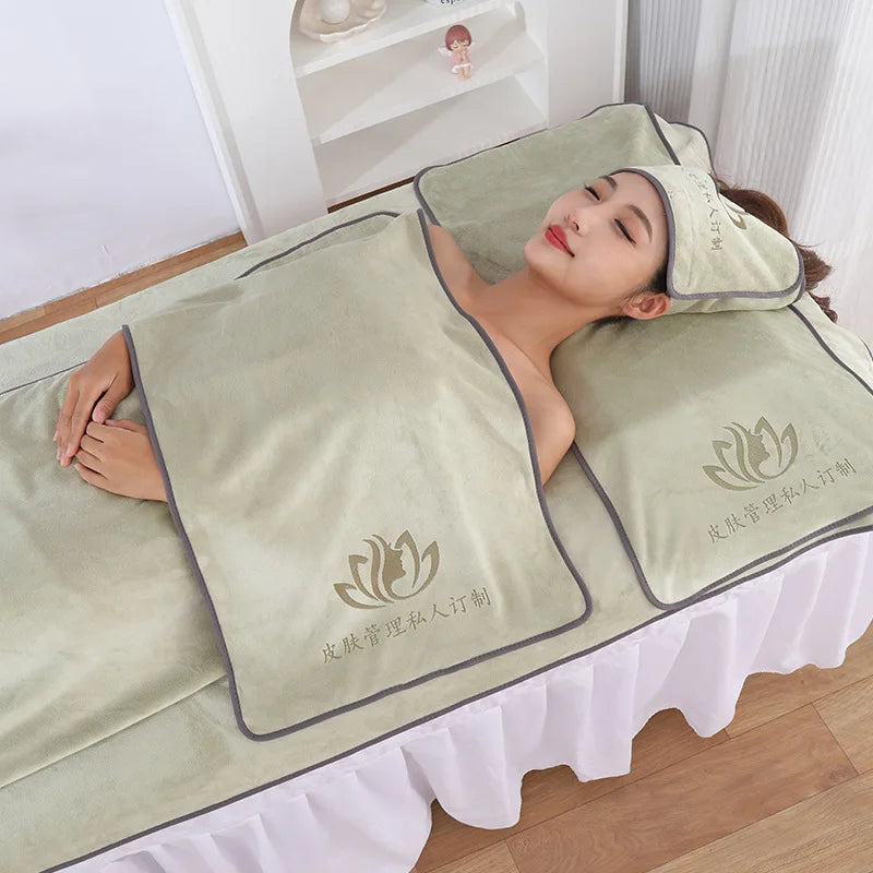 serviette massage velours doux gris beige vert bleu moderne absorbante microfibre lavable machine set