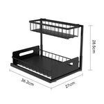 rangement étagère cuisine noir grille métallique adhésive anti dérapant moderne multifonctionnelle