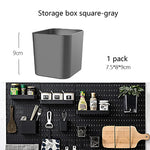 organisateur mural porte sacs rangement boîtes couverts adhésifs noir blanc moderne fonctionnel garage