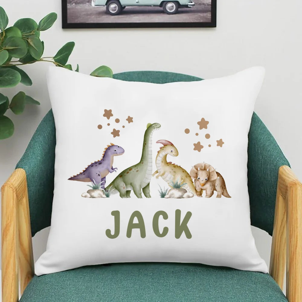 taies d'oreiller animaux forest enfants nom personnalisable illustration blanche festive