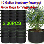 sacs culture légumes fibre végétale noir poignées portables 10 gallons 50 pièces