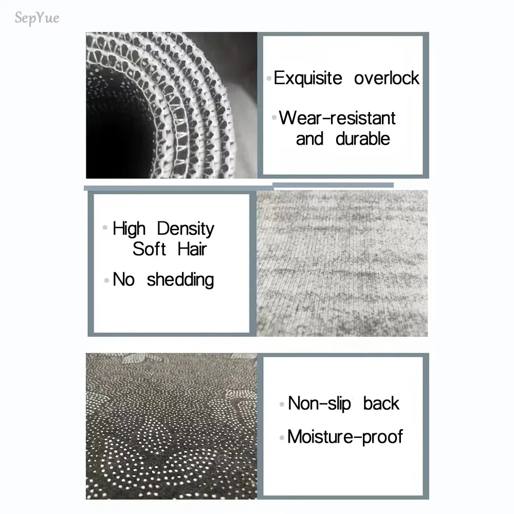 tapis cuisine gris bleu marine doré motif fourchette ours moderne imperméable lavable non glissant
