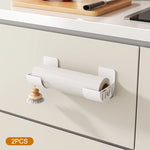 supports rangement mural adhésifs blanc gris moderne film plastique sacs poubelles cuisine