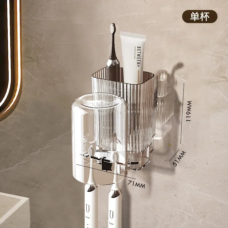 porte brosses dents transparent moderne adhésif motifs décoratifs cosmétiques rangement salle bain minimalistemaximum 14