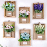 décoration murale bouquet artificiel violet blanc vert rustique bohème toile jute intérieur maison fête