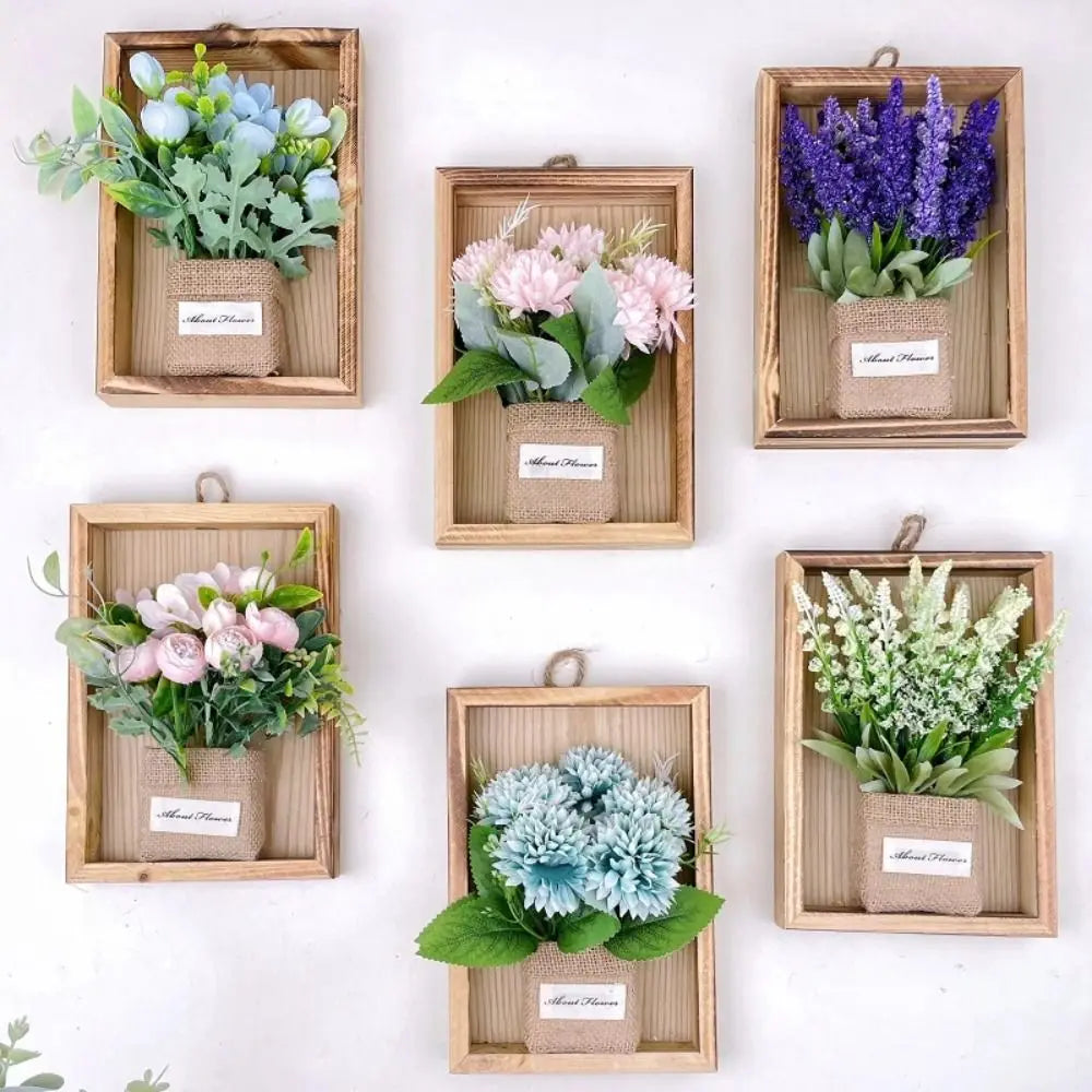 décoration murale bouquet artificiel violet blanc vert rustique bohème toile jute intérieur maison fête