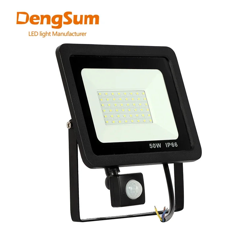 projecteur led 50w ip66 noir moderne capteur pir réglable 220v 110v