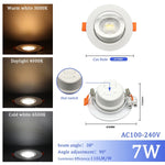 Spot LED encastrable blanc rond carré moderne switch cct 25000h lumens 121v 240v