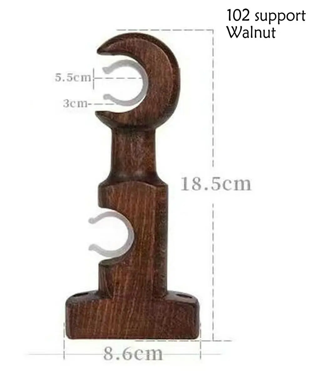 boucles rideau bois naturel clair foncé finition lisse classique vis support terminal