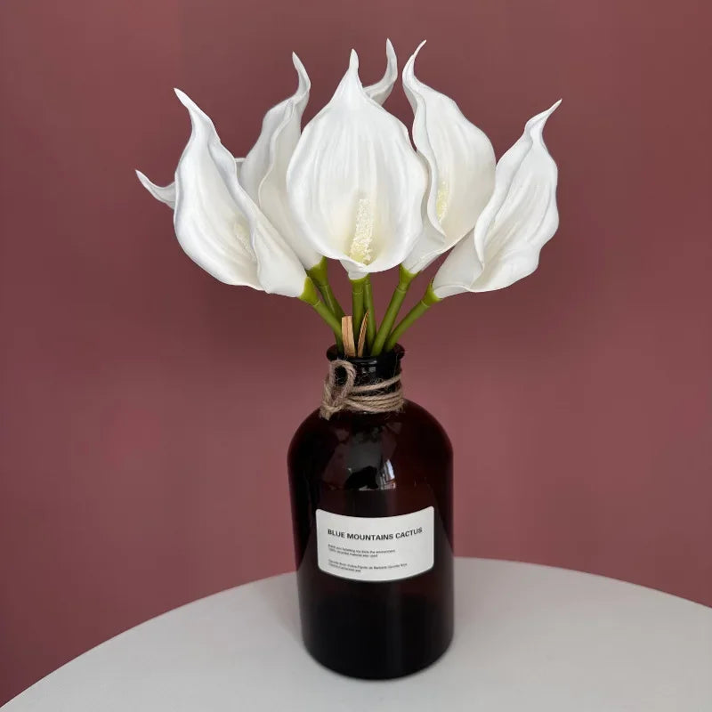 Bouquet fleurs artificielles calla blanc rose orange jaune rouge décoration intérieure moderne fête maison