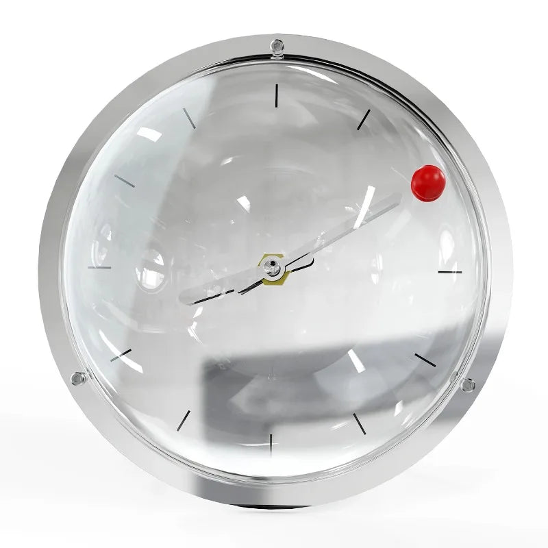 horloge murale transparente aiguilles noires pointeur rouge moderne sans bruit chambre
