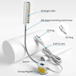 lampe flexible blanc moderne aimant adhésif interrupteur câble prise us eu led adjustable