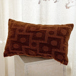 housse coussin rectangle polyester marron motif géométrique blanc contemporain décoration intérieure voiture