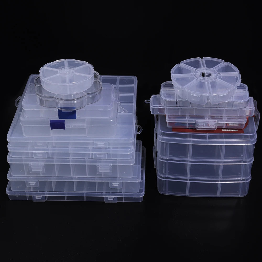 boîtes rangement bijoux transparentes modernes compartimentées clips portables voyage commercial