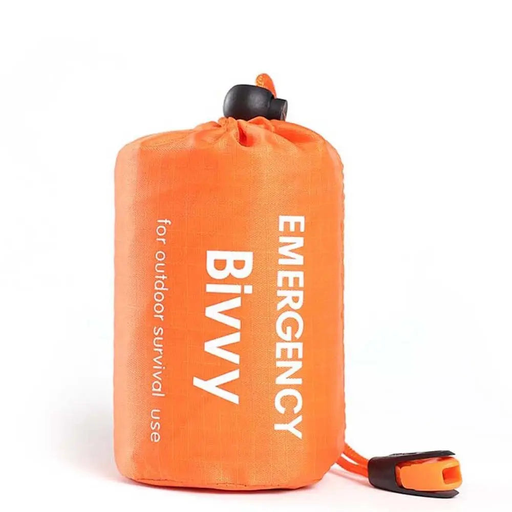sac rangement survie bivouac sifflet outil camping orange portable pliable emergency outdoor kit