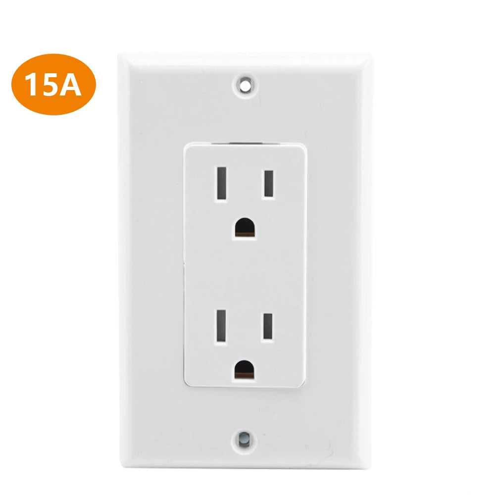 prise électrique moderne places blanc noir 15A 20A vis fixations