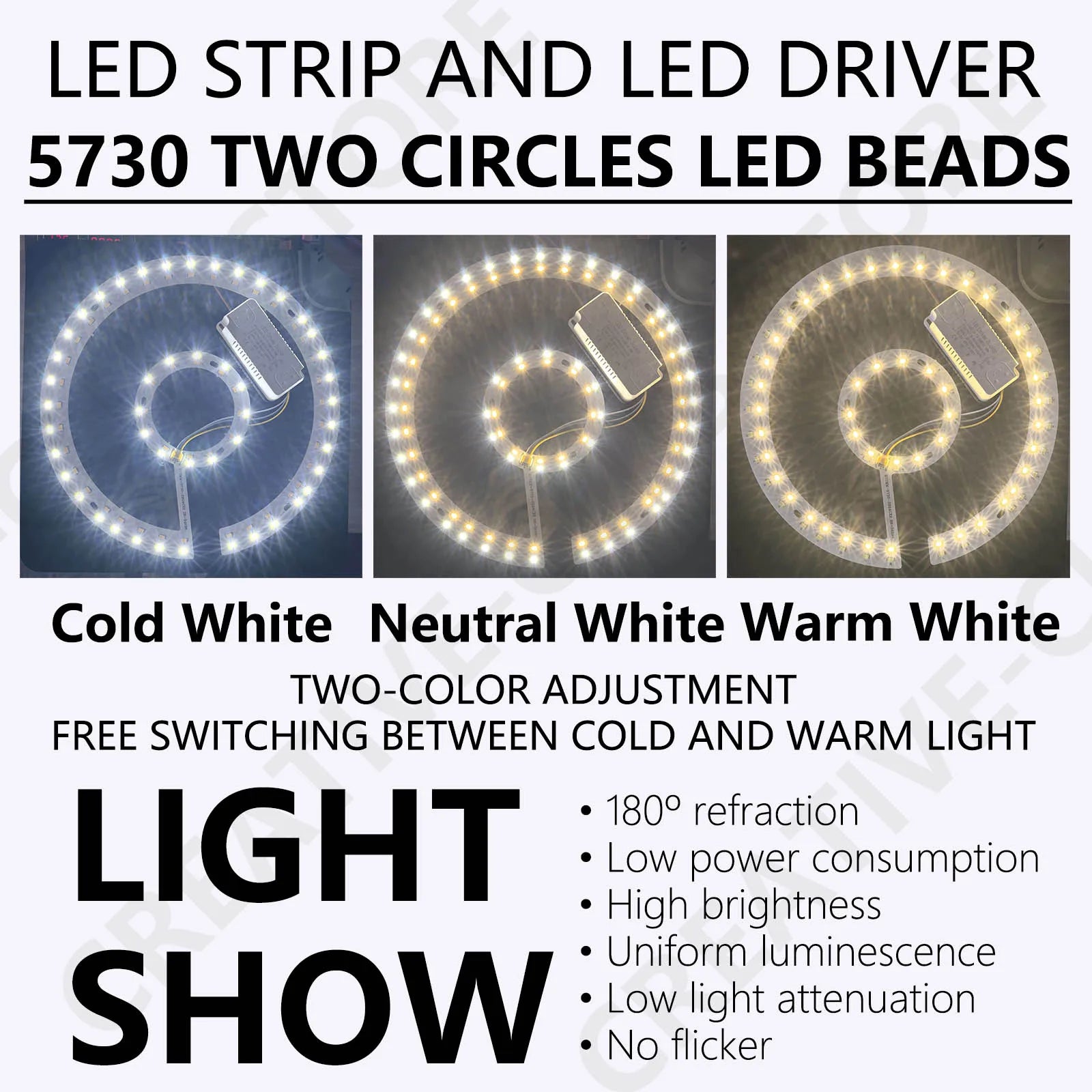 Bande LED plafond 60W en action avec lumière blanche chaude