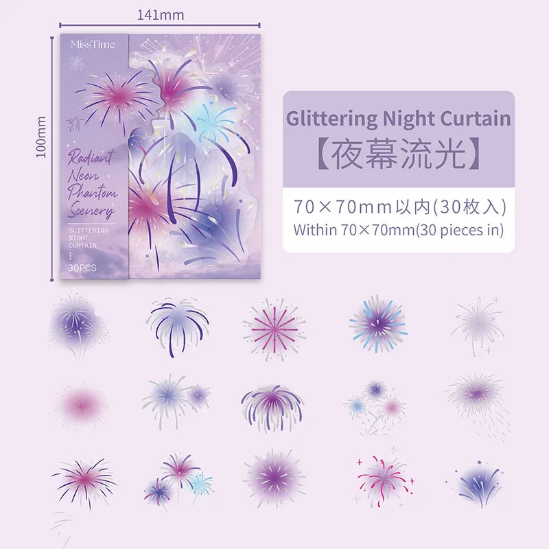 sticker floral adhésif bleu vert doré fleurs feuilles décoration carnet artisanal 40pcs