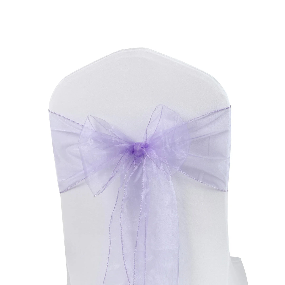 décoration événementielle mariage nœuds papillon rubans organza transparent orange bleu violet rose blanc sièges