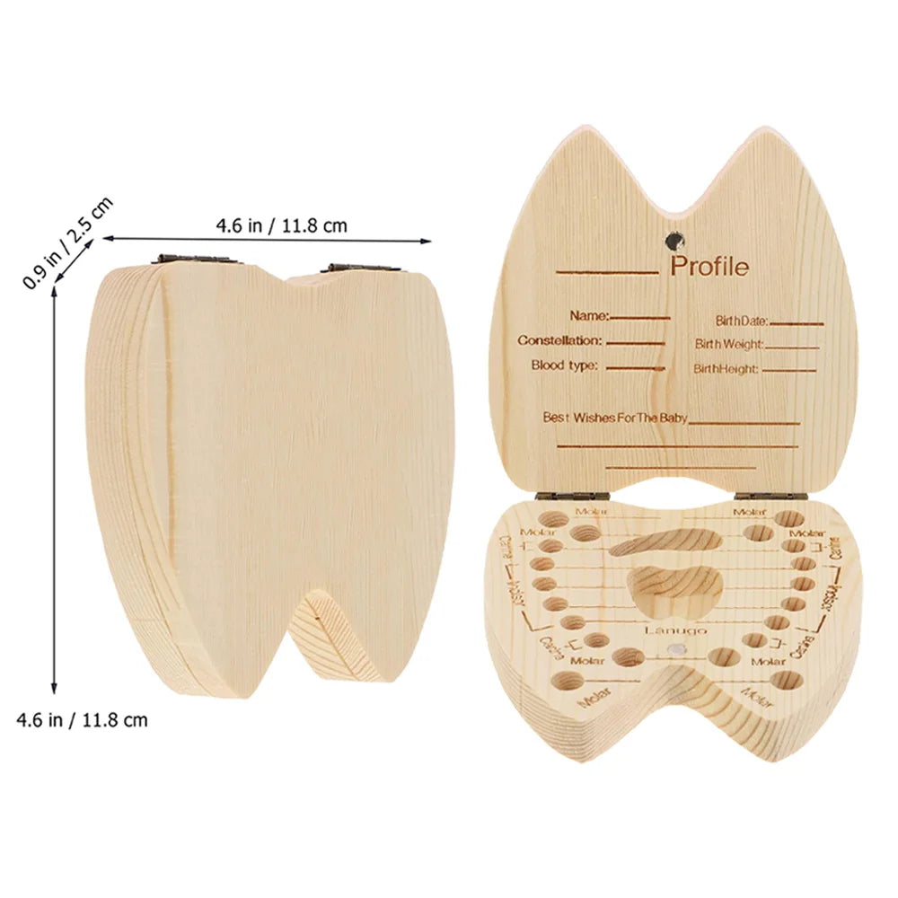 boîte dents bois astronaute carte profil grille tailles bébé