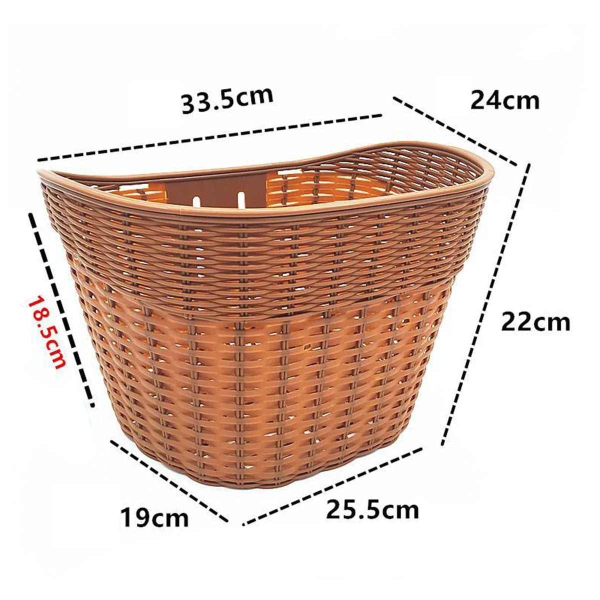 panier avant vélo tressé brun clair orange rustique vintage étanche facile détachable adultes