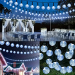 guirlande lumineuse solaire 20 30 50 100 led blanc multicolore translucides clips modernes