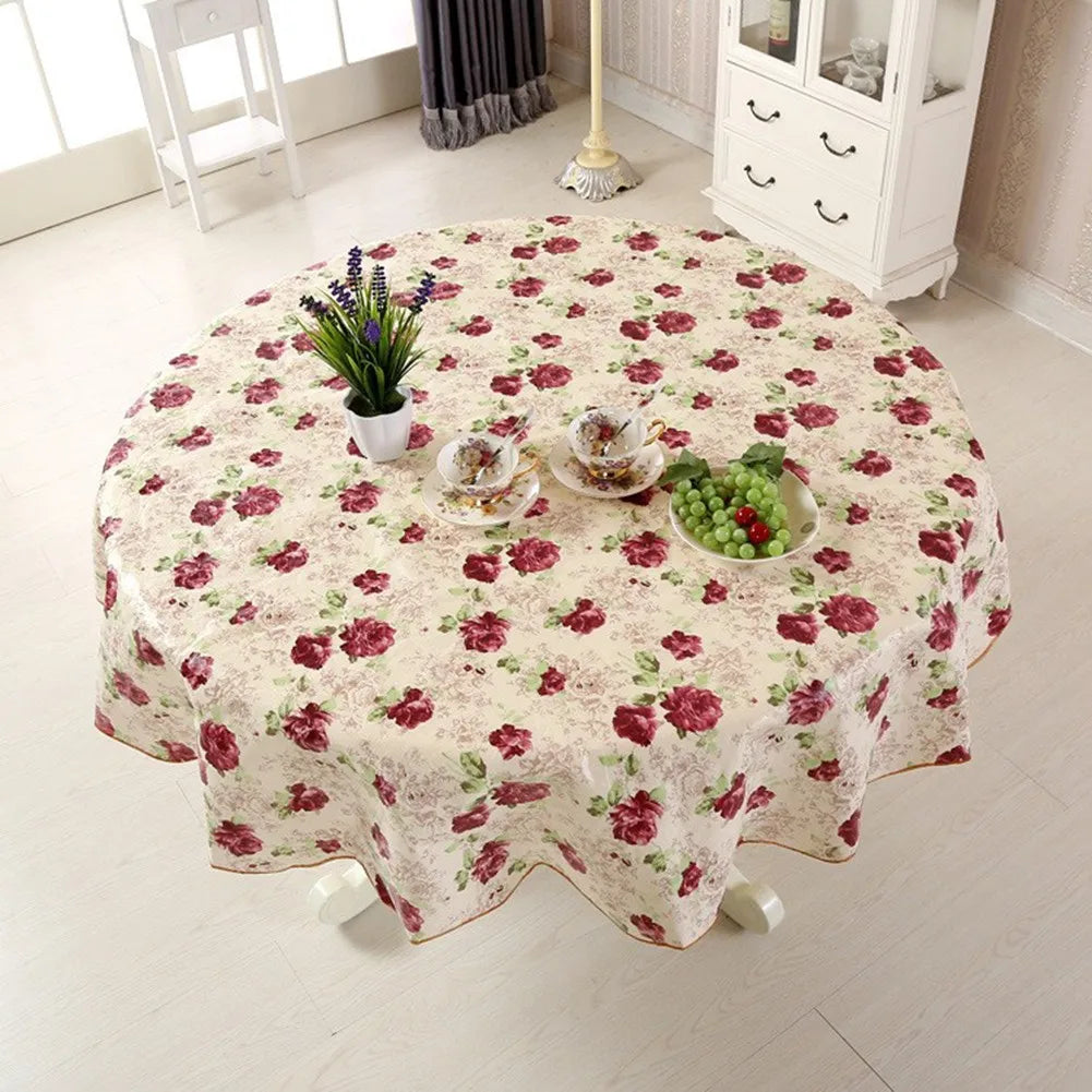 nappe fleurie imperméable thème nouvel an classique rose or vintage table manger polyester coton