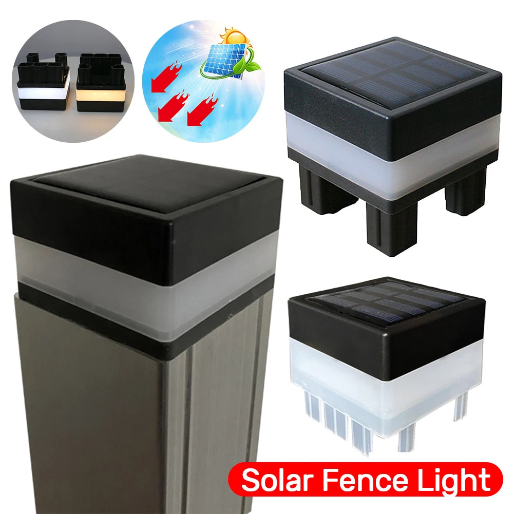lampe solaire clôture noir blanc moderne extérieure chemin jardin fixe rechargeable