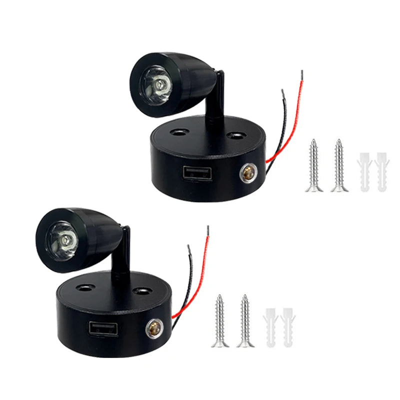 lampe lecture led argentée moderne fixée mur éclairage usb 12v 24v tactile variante intensity