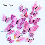 décoration murale papillons multicolores 3d aimants points adhésifs fête anniversaire mariage noël