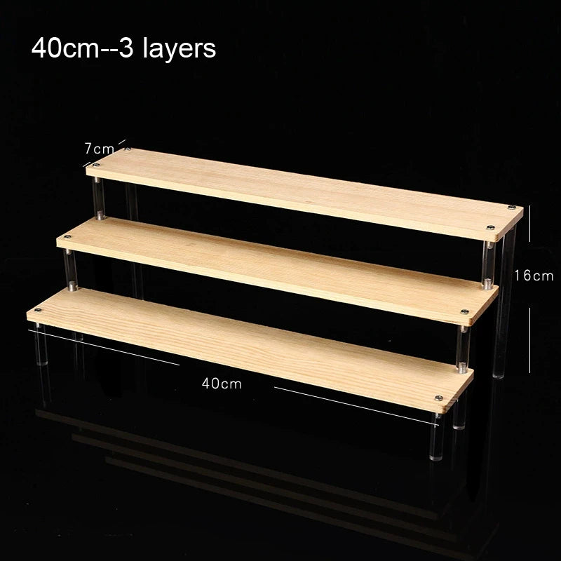 étagère bois massif moderne niveaux rangement cosmétiques vis minimaliste salon