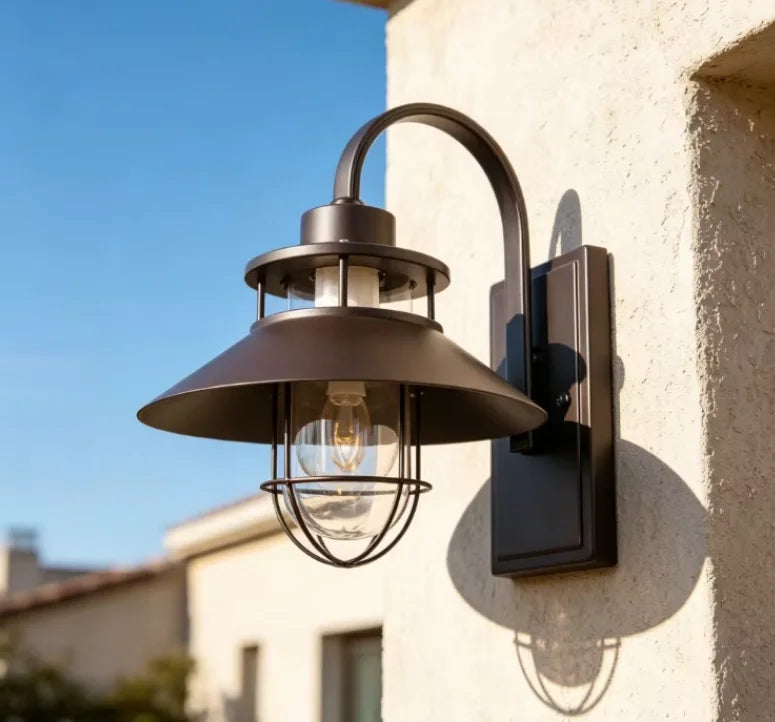lampe murale vintage bronze mat éclairage extérieur détecteur mouvement ip44 led