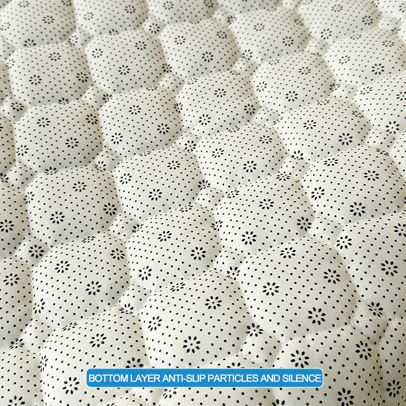 matelas épais blanc texture quadrillée antiacariens antibactéries breathable silent hypoallergenique elasticband