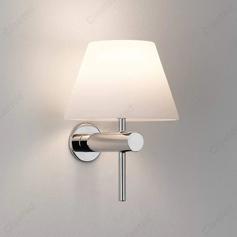lampe murale moderne blanc doré abat jour mat fixée chambre salon entrée