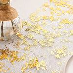 table table or feuille dorée texturée occasion festive semi transparent polyestre événementiel anniversaire mariage